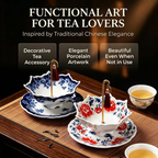 Ceramic Umbrella Tea Strainer, Blue White Porcelain Loose Leaf Tea Infuser Filter