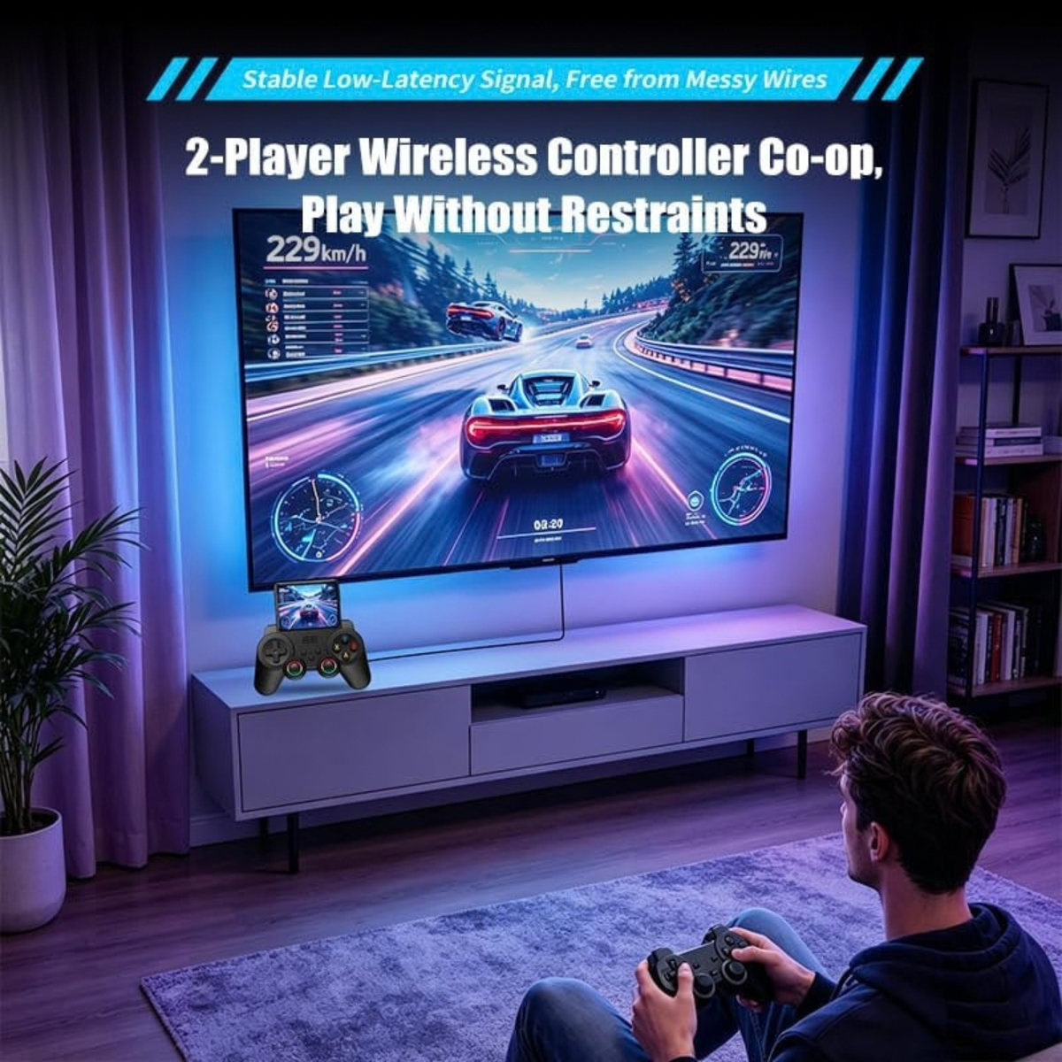 S10 Pro Handheld Game Console with 2 Wireless Controllers, 3.5" IPS Screen