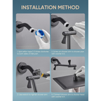 11" Solid Brass Shower Extension Arm, 360° Adjustable, Matte Black Wall Mount