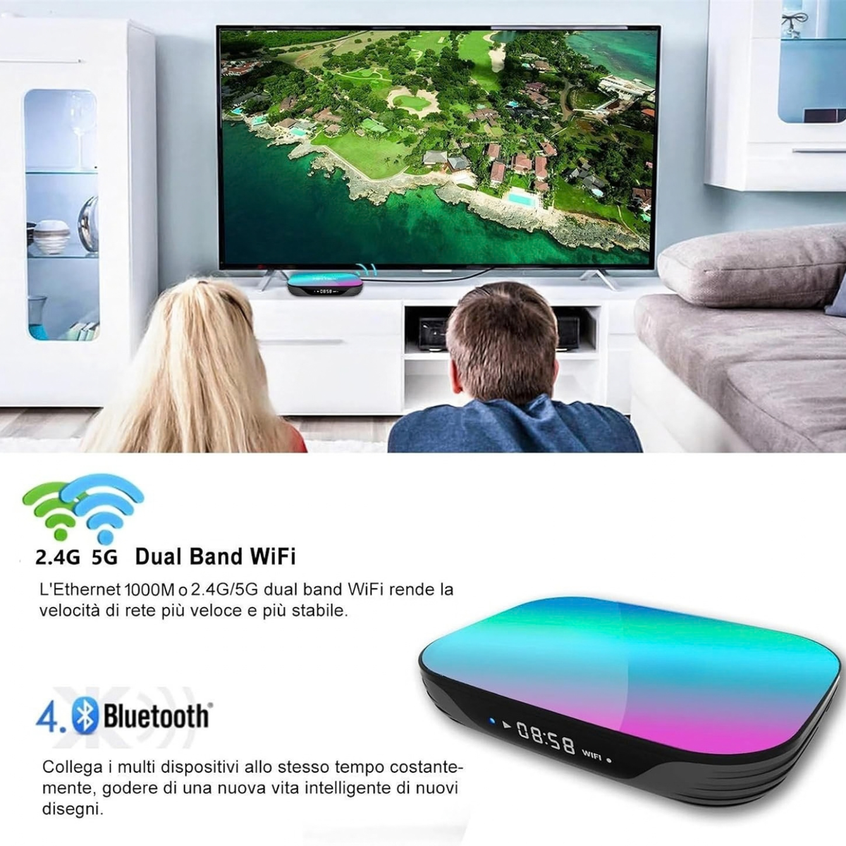 HK1 Smart TV Box Amlogic S905X3 Android 9.0 4K 8K Media Player 4+32G