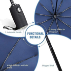 Creative Ring Buckle Windproof Automatic Folding Umbrella with UPF 50+ UV Protection