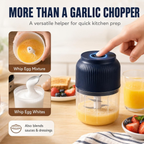 Mini Electric Garlic Chopper, 6-Blade Cordless Food Processor, 350ml