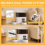 5L Automatic Cat Feeder & 3L Water Dispenser, Button Control
