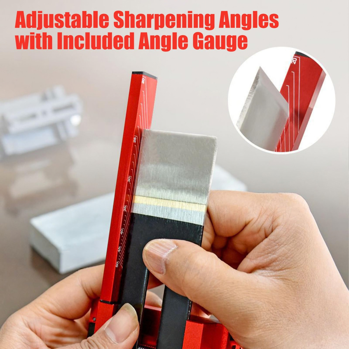 Chisel Sharpening Jig with Adjustable Angle Guide for Woodworking Tools and Blades