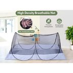 Gugxiom Foldable Mosquito Net, Portable Travel Mosquito Net Pop Up for Single Bed, for Bedroom, Outdoor, Camping (Gray Background with Black mesh)