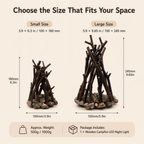 Dimmable Wooden Campfire Led Night Light, Handcrafted Forest Campfire Lamp