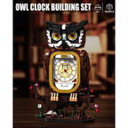Owl Clock Building Blocks Set with Working Clock for Adults Teens