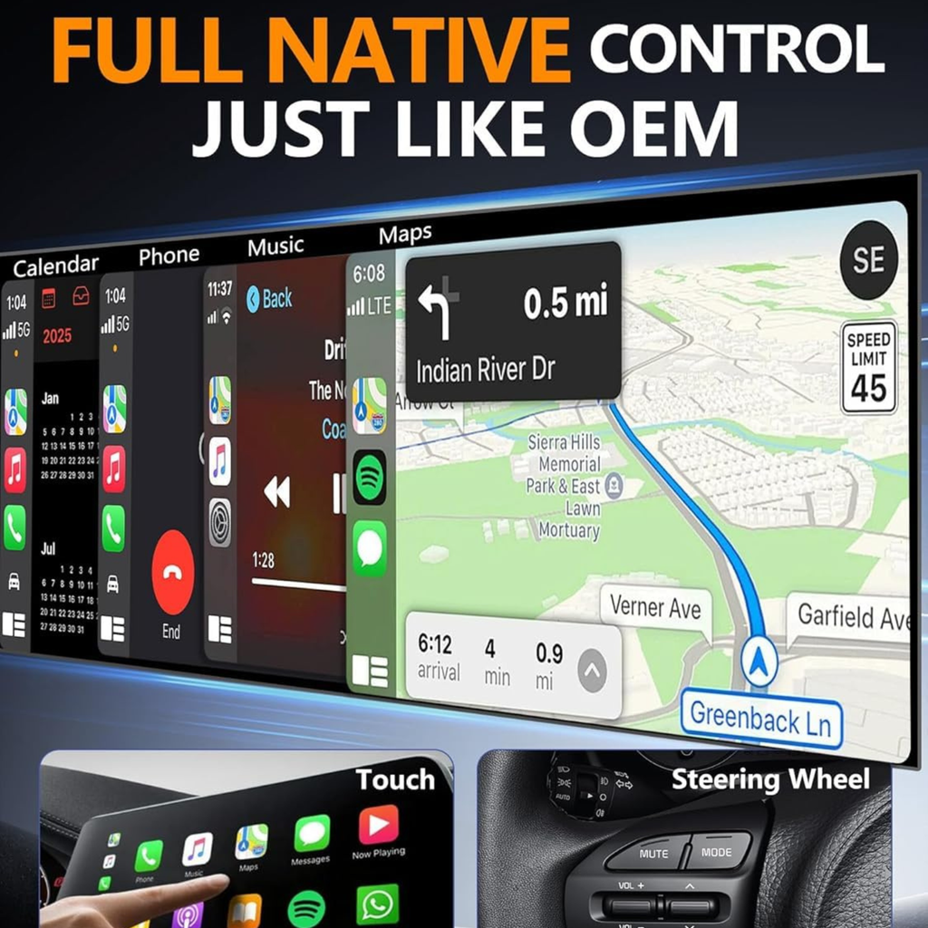 2-in-1 Mini Wireless CarPlay and Android Auto USB Adapter