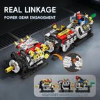 Mini V8 Engine Building Blocks Set, Mechanical Desk Display