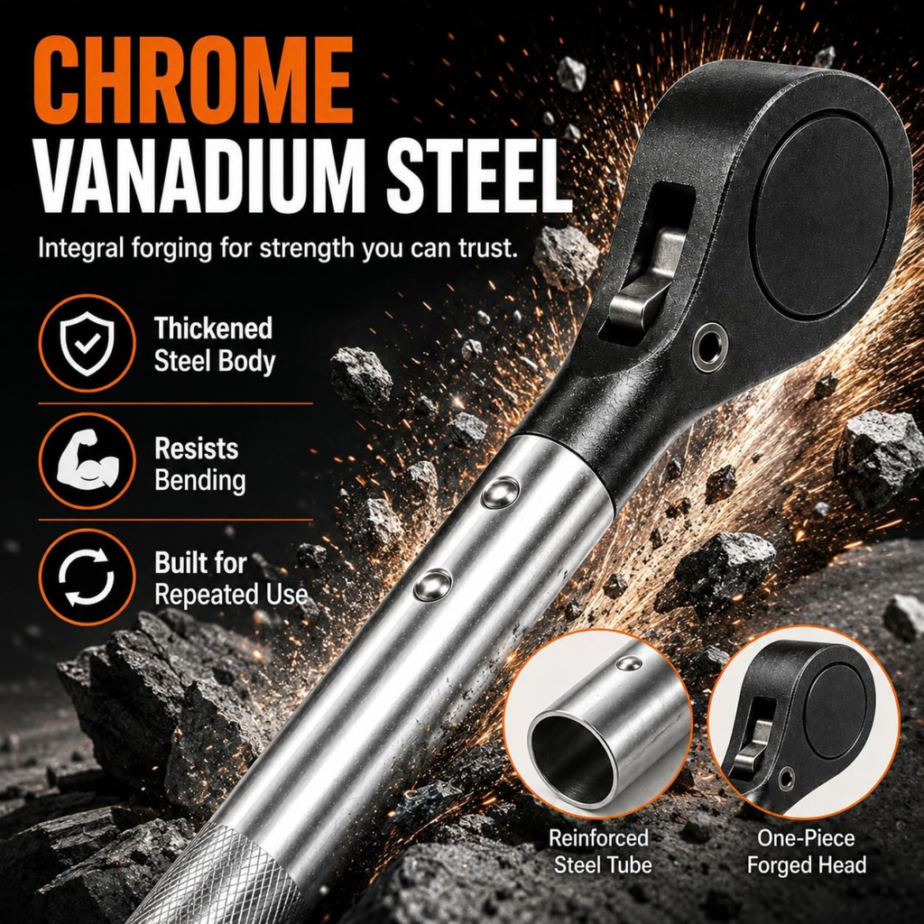Ratchet Cargo Winch Tensioner Wrench, Heavy-Duty Reversible Truck Strap Tightener Tool