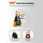 LED Emergency Triangle Warning Light, USB Rechargeable Solar Road Safety Triangle for Car Truck RV