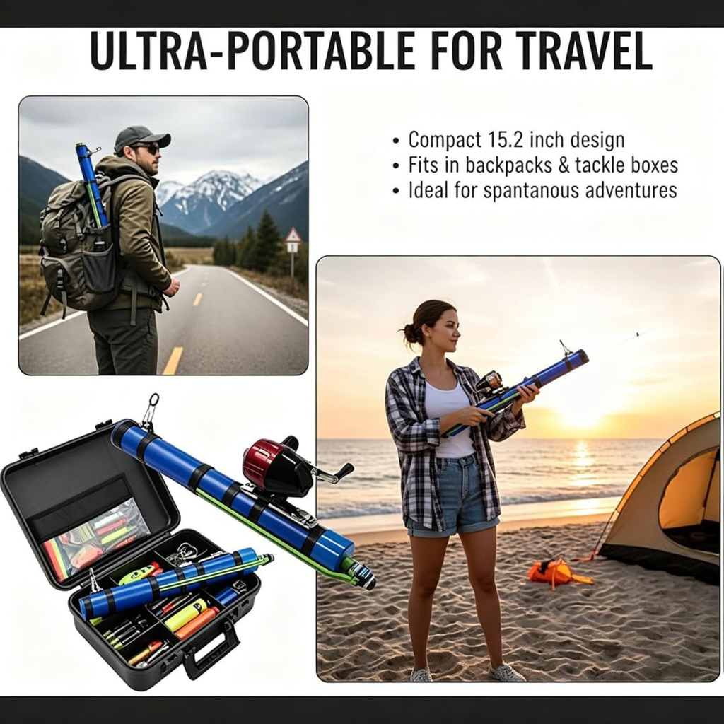 Catapult Fishing Rod 2026 Upgrade Slingshot Reel Kit Portable Telescopic Fishing Pole