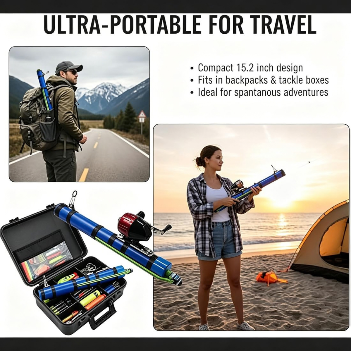Catapult Fishing Rod 2026 Upgrade Slingshot Reel Kit Portable Telescopic Fishing Pole
