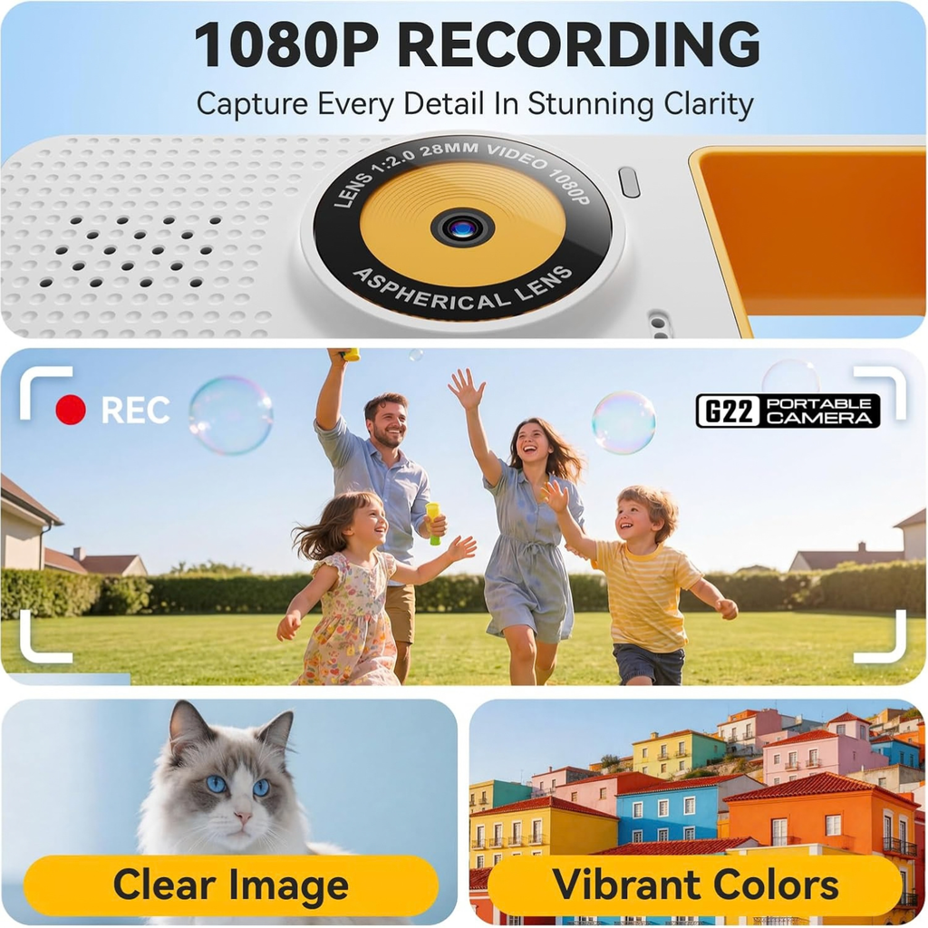 Mini Keychain Camera 1080P HD Pocket Video Recorder with Flip Screen