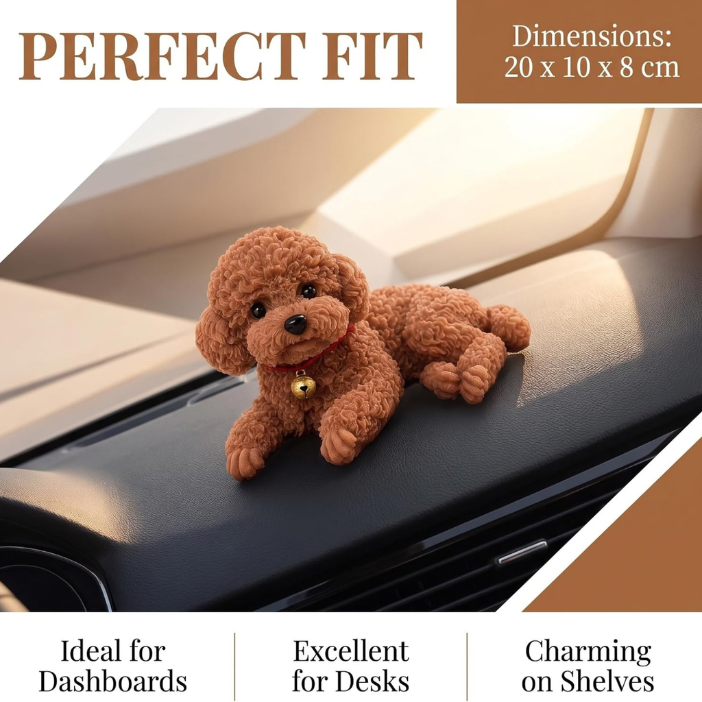Dash Mat for Cars, Realistic Teddy Figurine with Anti‑Slip Dashboard Mat