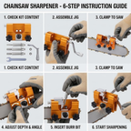 Chainsaw Sharpener Tool, Portable Manual Chain Saw Sharpener Kit, Clamp-On Sharpening Jig