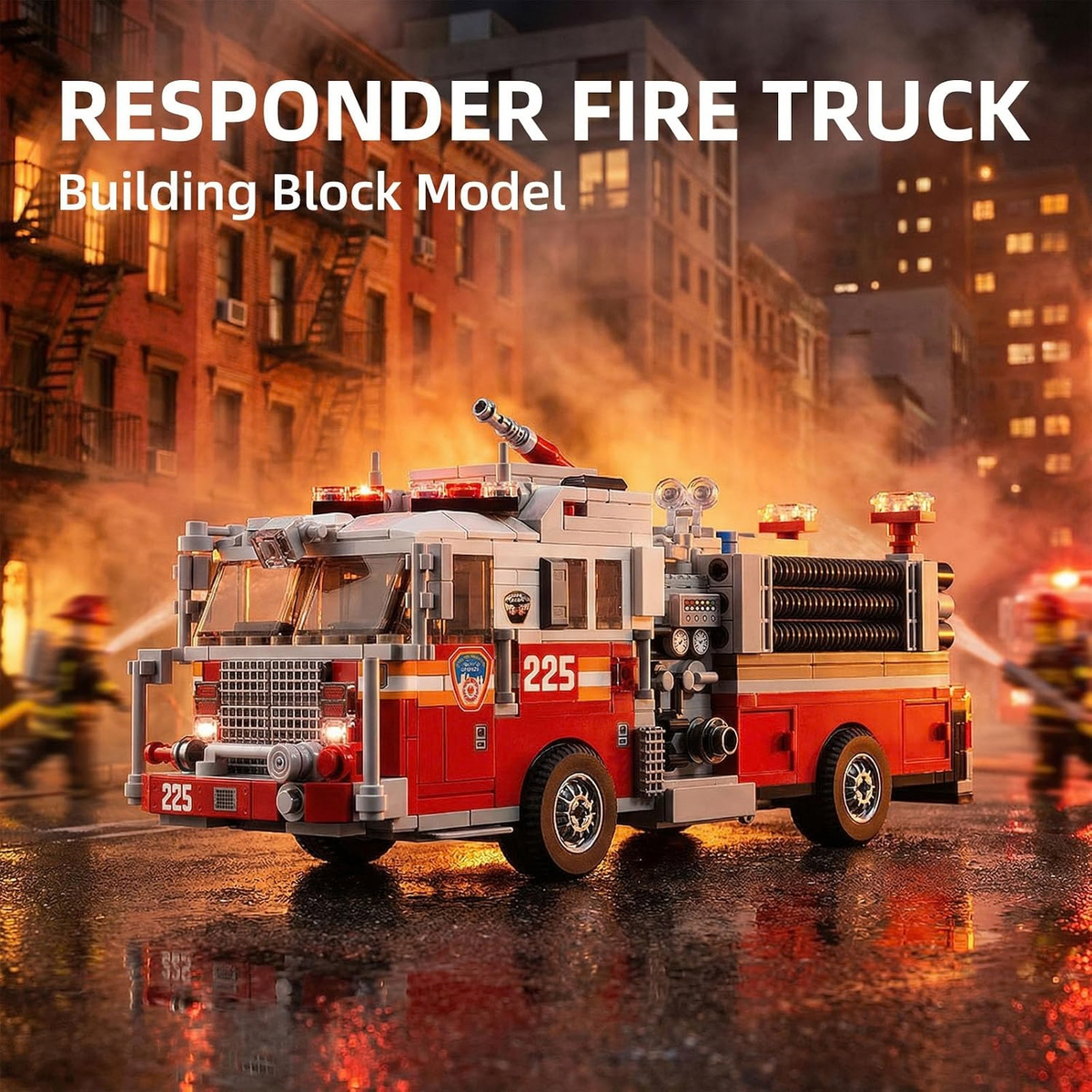 City Emergency Rescue Fire Truck Building Block Set