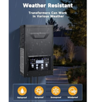 600W Low Voltage Transformer with 2 Zones,Timer & Photocell Sensor