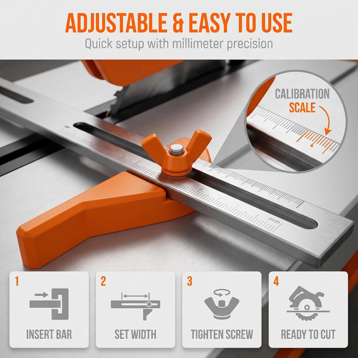 Circular Saw Guide Rail, 24 Inch Positioning Caliper for Circular Saw