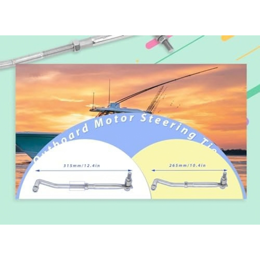 Outboard Motor Steering Link, Outboard Steering Connecting Link, Adjustable Stainless Steel Outboard Steering Link Lever, 265-315mm 10.43-12.4in, for 15HP-200HP Outboard Motors