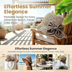 Elegant Woven Straw Sun Hat with Bow, Women Foldable Wide Brim