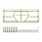 Metal Wine Storage Rack Wall Mounted with Glass Holder & Bottle