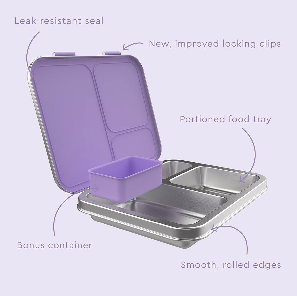 Kids Stainless Steel Prints Lunch Box Set With Reusable Stainless Steel Utensils (Unicorn)