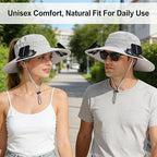 Solar Powered Fan Hat, Wide Brim Bucket Hat with Fan, Solar & USB Charging for Beach Gardening Travel