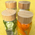 32 oz Glass Water Bottle with Straw, Borosilicate Glass Bottle with Bamboo Lid