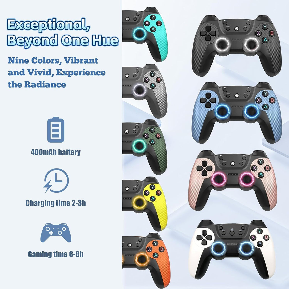 HKOORLAMULS 2.4G Wireless Dual Gamepad, White