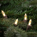 LED Mini Christmas Lights - Warm White - 33' Brown Wire - 100ct
