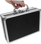 Tool Box Briefcase Aluminum Alloy Hard Shell for Office Travel Black Finish, Handle Design with Large Capacity Interior, Protects Valuables, Business Trip Storage Box