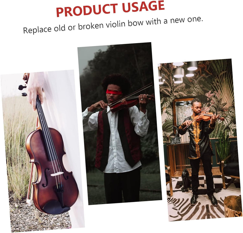 Violin Bow with Horse Hair Student Violin Bow Red Sandalwood Comfortable Use Great and Practice