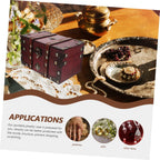 Wooden Jewelry Trinket Box Small Retro Storage Case for Decor Gift-ready Dust Protection, Vanity Tabletop or Retail Countertop Display, for Beads and Coins