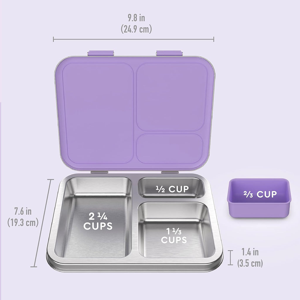 Kids Stainless Steel Prints Lunch Box Set With Reusable Stainless Steel Utensils (Unicorn)
