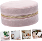 Pink Jewelry Box Portable Travel Case Xmas for Girlfriends Lint Lined, Holds Necklace Bracelet Earrings Rings Pendants, Stylish Shape for Journey and Valentine Gifting