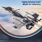 Military Fighter Jet Building Set, 577-Piece Aircraft Model Kit with Foldable Wings