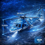 Military Helicopter Fighter Jet Building Blocks, 1,521-Piece Technic Aircraft