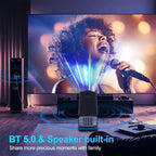 HY320 1080P Android Projector, 390ANSI, WiFi6, Bluetooth 5.0, Portable Home Theater