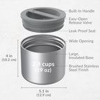 Stainless Steel Food Canister (Steel) and Deluxe Lunch Bag Set (Gray)