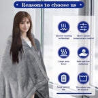 Cordless Wearable Heated Blanket, USB Electric Throw Shawl with Power Bank