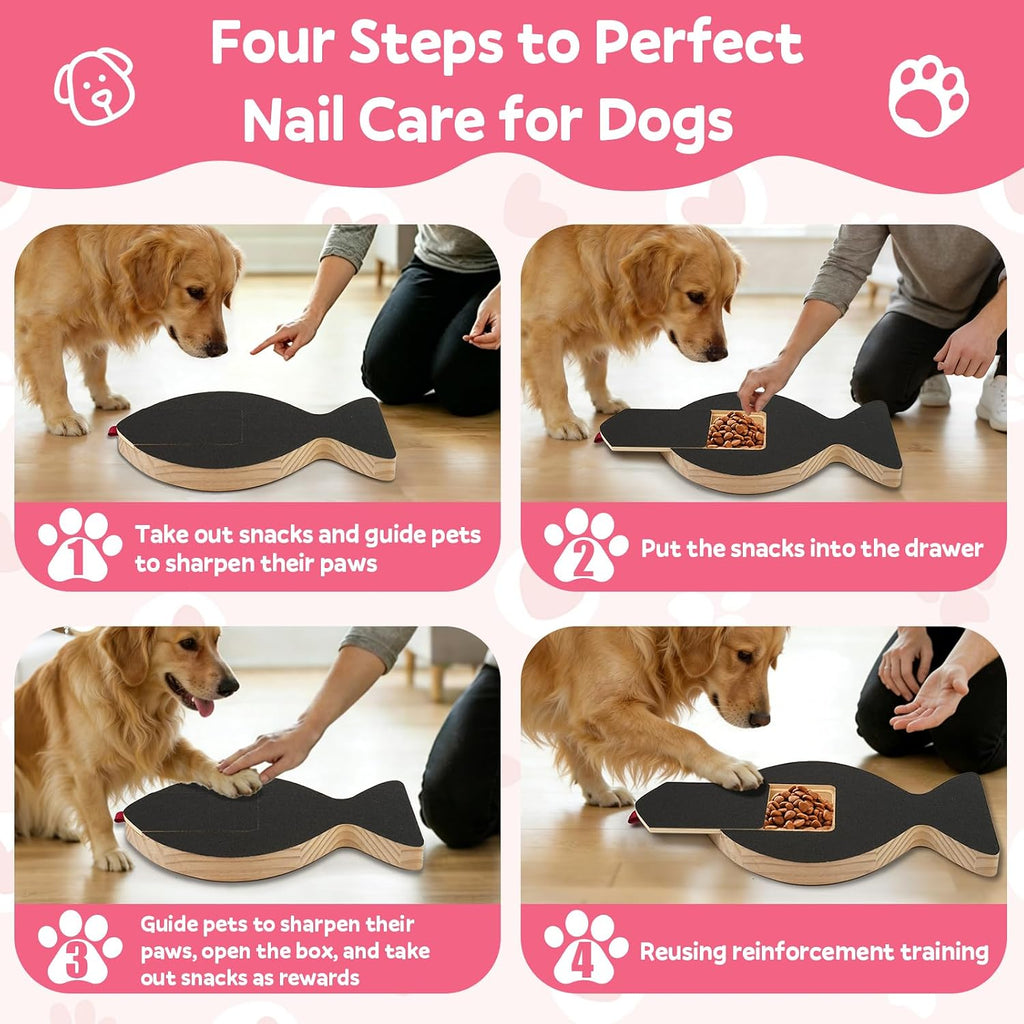 Dog Nail Scratch Board, Dog Scratch Board with Treat Box