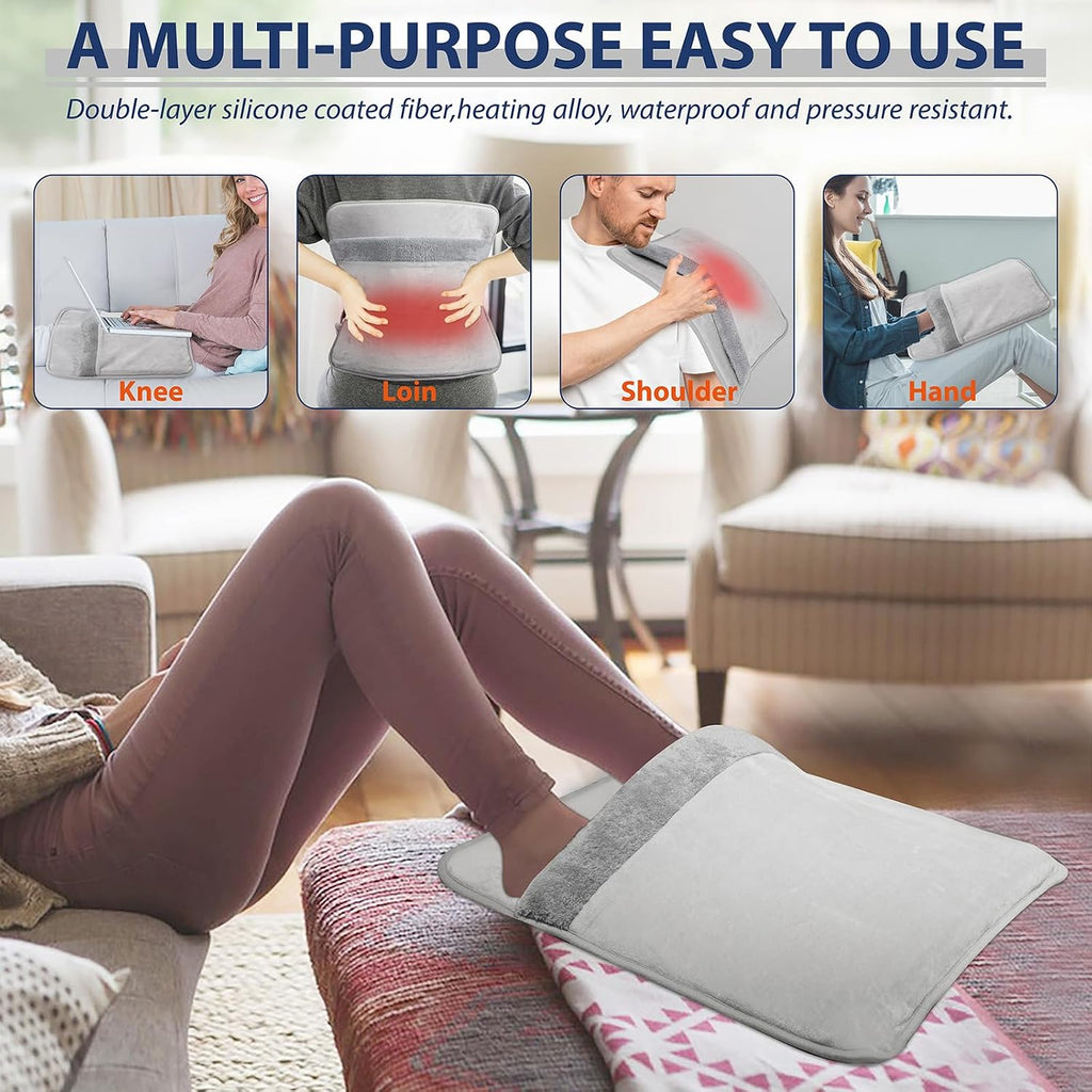 Electric Foot Warmer, Double-Sided Foot Heating Pad with LCD Displa