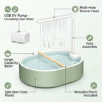 Automatic Bird Bath for Cage with Circulating Water Fountain & USB Pump