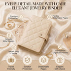 Travel Jewelry Notebook, Jewelry Notebook Organizer with 5 Detachable Binder Pages for Rings, Earrings, Necklaces, Tangle-Free Storage for Travel & Daily Use