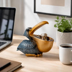 Pelican Candy Dish Statue with Key Holder Bowl, Cute Resin Bird Decor
