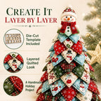 DIY Quilted Christmas and Halloween Tree Kit with Die-Cut Template (Type E) Die-Cut Template, Fabric, Filling and Printed