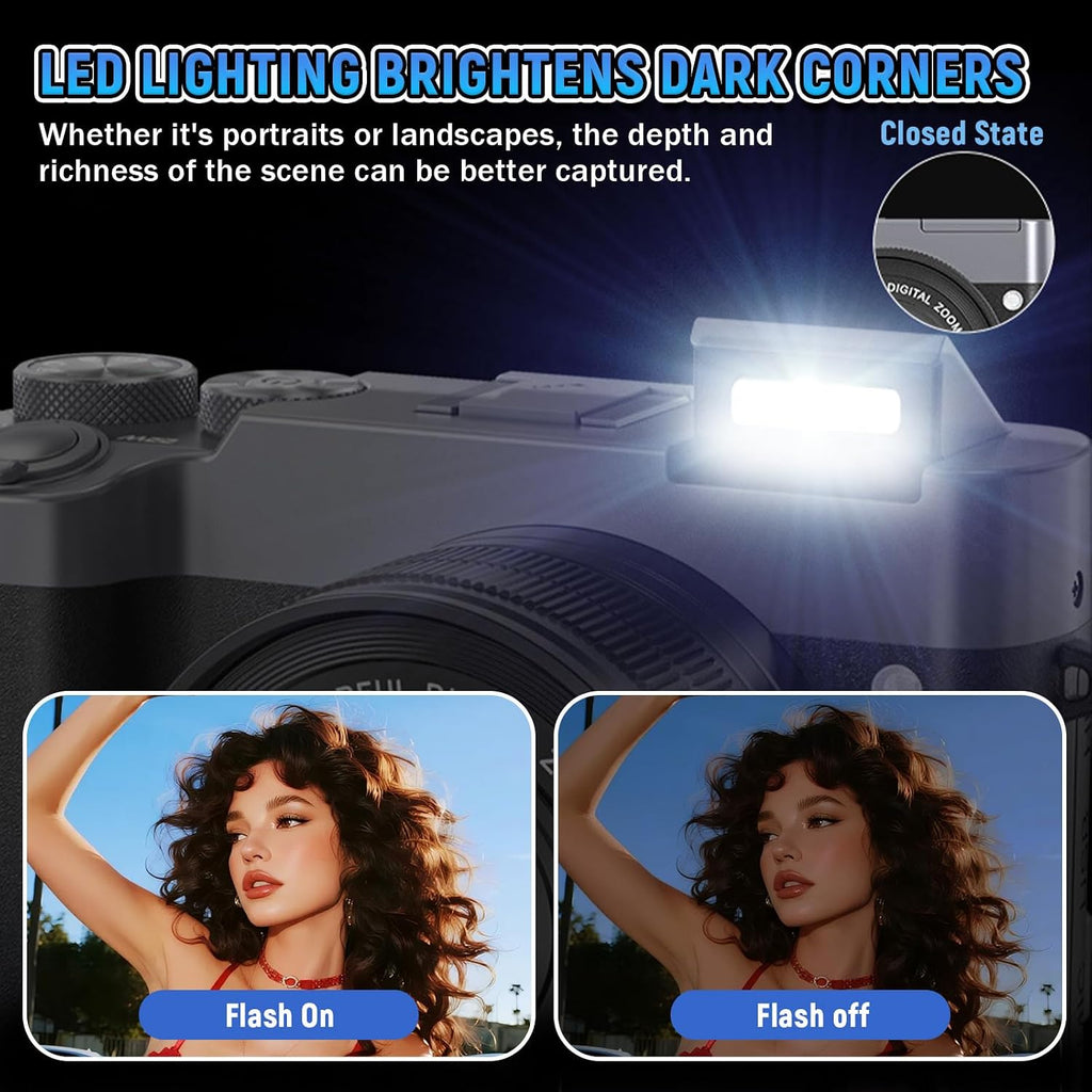 5K Digital Camera, Autofocus Point-and-Shoot Camera