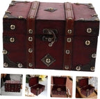 Wooden Jewelry Trinket Box Small Retro Storage Case for Decor Gift-ready Dust Protection, Vanity Tabletop or Retail Countertop Display, for Beads and Coins