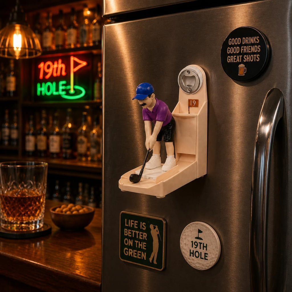 Fun Golf Bottle Opener Game with Cap Launcher for Home Bar